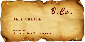 Bali Csilla névjegykártya